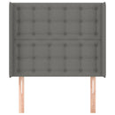sengegavl med kanter 83x16x118/128 cm stof mørkegrå