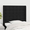 sengegavl med kanter 83x16x118/128 cm stof sort