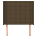 sengegavl med kanter 83x16x118/128 cm stof mørkebrun