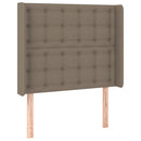 sengegavl med kanter 83x16x118/128 cm stof gråbrun