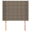 sengegavl med kanter 83x16x118/128 cm stof gråbrun