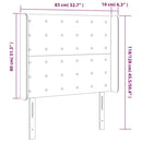 sengegavl med kanter 83x16x118/128 cm stof blå