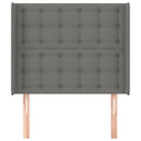 sengegavl med kanter 93x16x118/128 cm stof mørkegrå