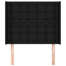sengegavl med kanter 93x16x118/128 cm stof sort