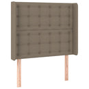 sengegavl med kanter 93x16x118/128 cm stof gråbrun