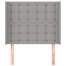 sengegavl med kanter 103x16x118/128 cm stof lysegrå