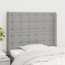sengegavl med kanter 103x16x118/128 cm stof lysegrå