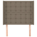 sengegavl med kanter 103x16x118/128 cm stof gråbrun