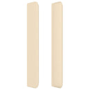 sengegavl med kanter 103x16x118/128 cm stof cremefarvet