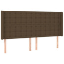 sengegavl med kanter 163x16x118/128 cm stof mørkebrun