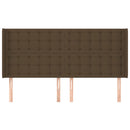 sengegavl med kanter 163x16x118/128 cm stof mørkebrun