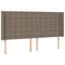 sengegavl med kanter 163x16x118/128 cm stof gråbrun