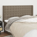 sengegavl med kanter 163x16x118/128 cm stof gråbrun