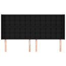 sengegavl med kanter 183x16x118/128 cm stof sort