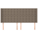 sengegavl med kanter 203x16x118/128 cm stof gråbrun