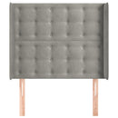 sengegavl med kanter 103x16x118/128 cm fløjl lysegrå