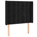 sengegavl med kanter 103x16x118/128 cm fløjl sort
