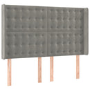 sengegavl med kanter 147x16x118/128 cm fløjl lysegrå