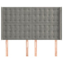 sengegavl med kanter 147x16x118/128 cm fløjl lysegrå