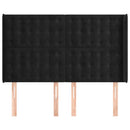 sengegavl med kanter 147x16x118/128 cm fløjl sort