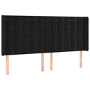 sengegavl med kanter 163x16x118/128 cm fløjl sort