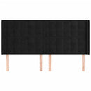 sengegavl med kanter 163x16x118/128 cm fløjl sort