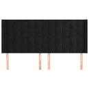 sengegavl med kanter 183x16x118/128 cm fløjl sort