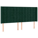 sengegavl med kanter 183x16x118/128 cm fløjl mørkegrøn