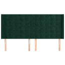 sengegavl med kanter 183x16x118/128 cm fløjl mørkegrøn
