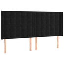 sengegavl med kanter 203x16x118/128 cm fløjl sort