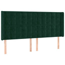 sengegavl med kanter 203x16x118/128 cm fløjl mørkegrøn