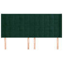 sengegavl med kanter 203x16x118/128 cm fløjl mørkegrøn