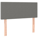 sengegavl med LED-lys 80x5x78/88 cm stof mørkegrå
