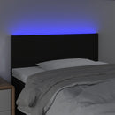 sengegavl med LED-lys 80x5x78/88 cm stof sort