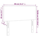 sengegavl med LED-lys 80x5x78/88 cm stof mørkebrun
