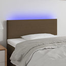 sengegavl med LED-lys 80x5x78/88 cm stof mørkebrun