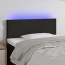 sengegavl med LED-lys 90x5x78/88 cm stof sort