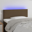 sengegavl med LED-lys 90x5x78/88 cm stof mørkebrun