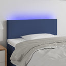 sengegavl med LED-lys 90x5x78/88 cm stof blå