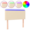 sengegavl med LED-lys 100x5x78/88 cm stof cremefarvet