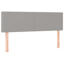 sengegavl med LED-lys 144x5x78/88 cm stof lysegrå