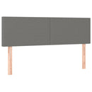 sengegavl med LED-lys 144x5x78/88 cm stof mørkegrå