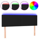 sengegavl med LED-lys 144x5x78/88 cm stof sort