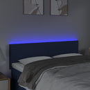 sengegavl med LED-lys 144x5x78/88 cm stof cremefarvet