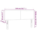 sengegavl med LED-lys 144x5x78/88 cm stof cremefarvet