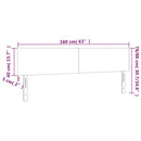 sengegavl med LED-lys 160x5x78/88 cm stof mørkegrå