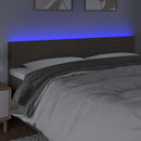 sengegavl med LED-lys 160x5x78/88 cm stof gråbrun