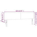 sengegavl med LED-lys 160x5x78/88 cm stof gråbrun