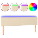 sengegavl med LED-lys 160x5x78/88 cm stof cremefarvet