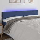 sengegavl med LED-lys 160x5x78/88 cm stof blå